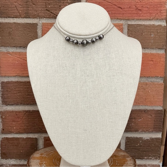Navajo Style Pearl Lariat and Choker Necklace Set - Picture 3 of 3
